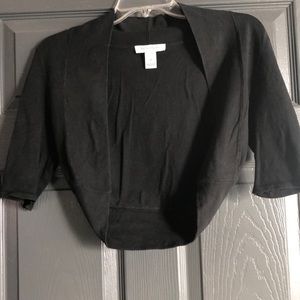WHBM black short cardigan sweater